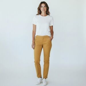 Old Navy Pixie Mustard Yellow Slim Fit Ankle Length Midrise Chino Pant Women's 4